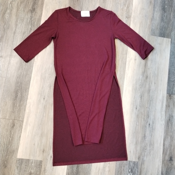 JUST Female Burgundy Long Sweater - Size M - Picture 5 of 9